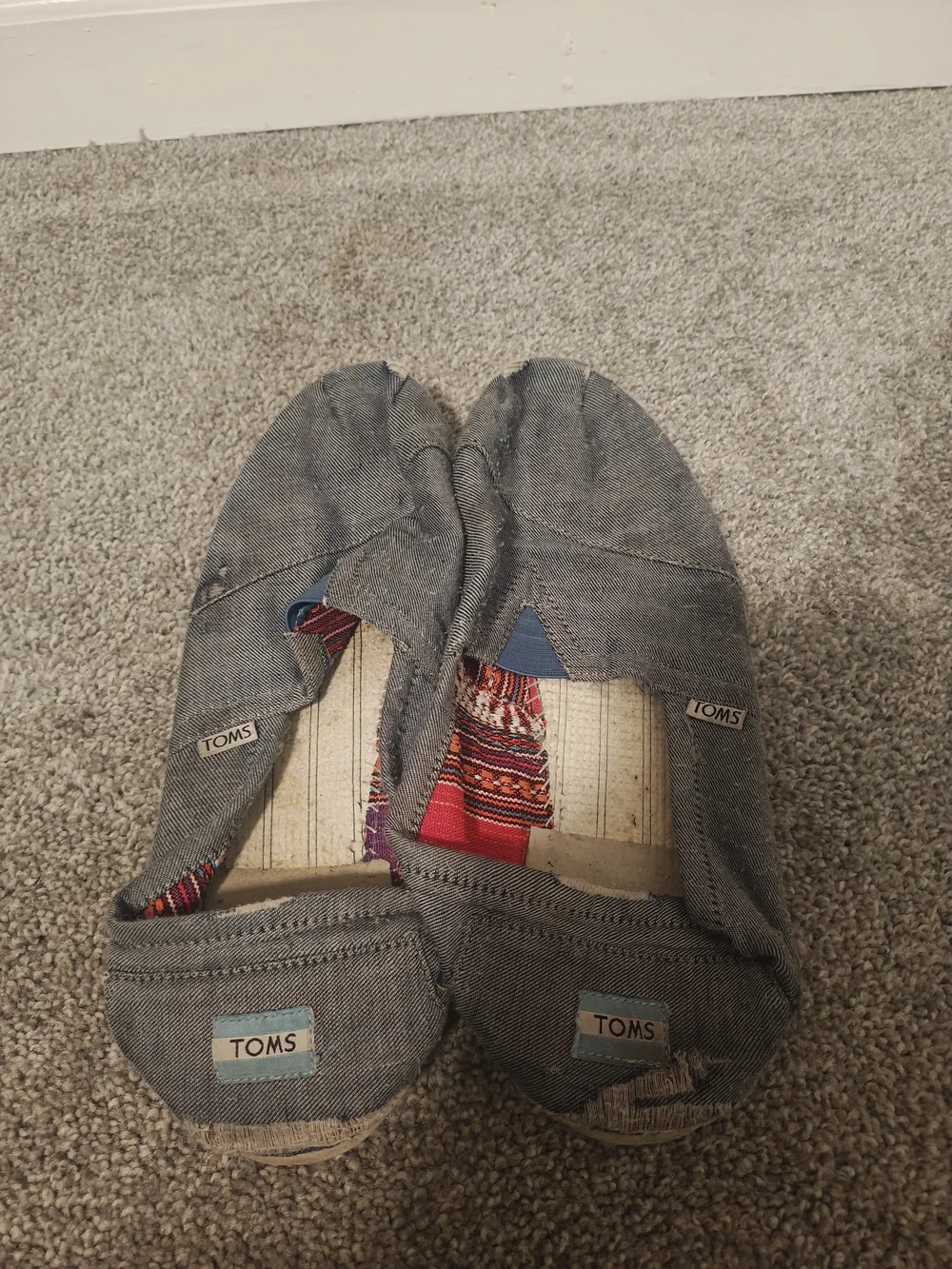 TOMS Classic Slip-Ons Blue Denim
